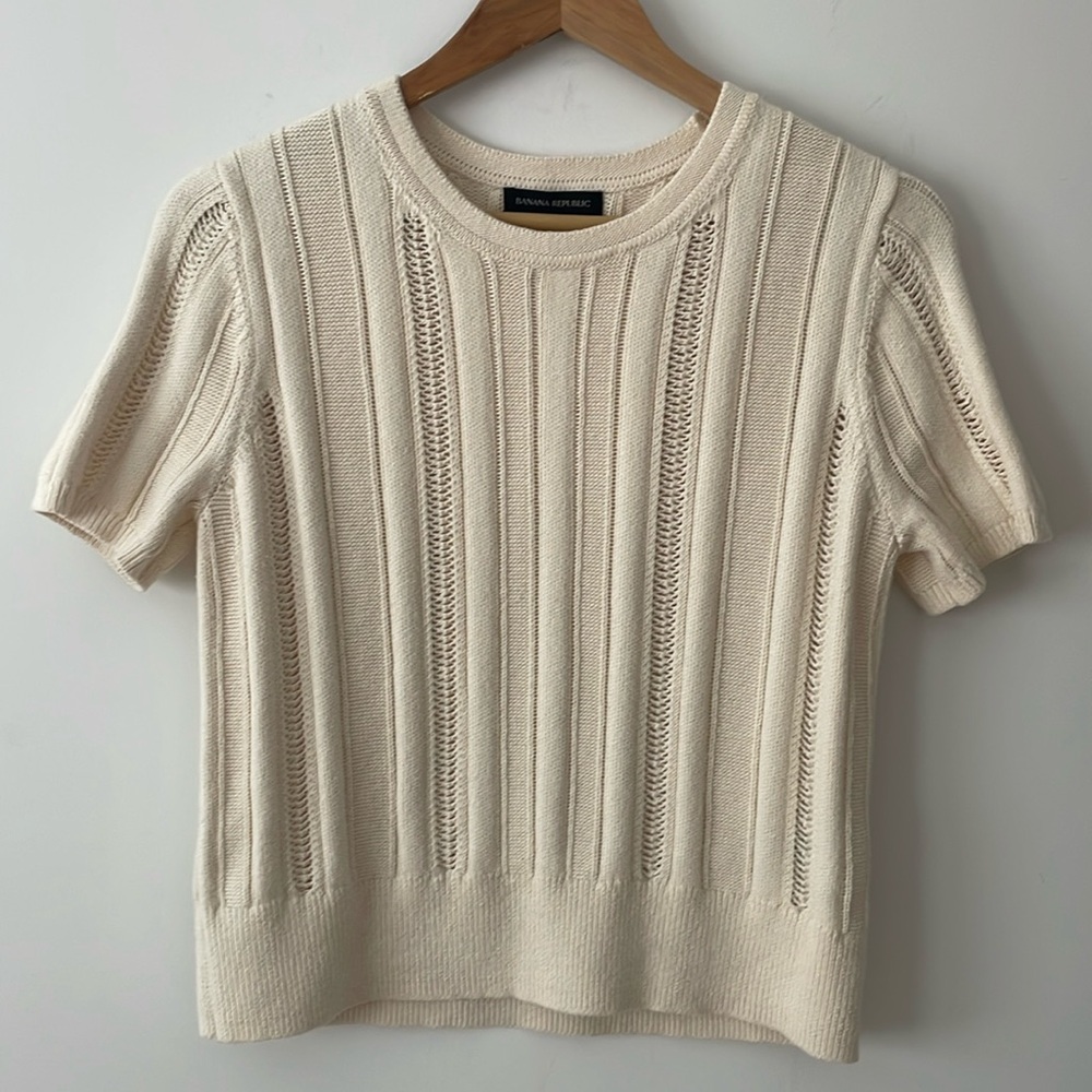 Banana Republic Tania Cotton Sweater Top. Size M